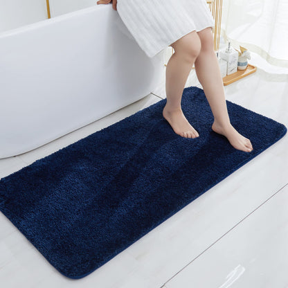 COSY HOMEER Extra Thick Bath Rugs for Bathroom Non Slip Bath Mat 20x32 Navy
