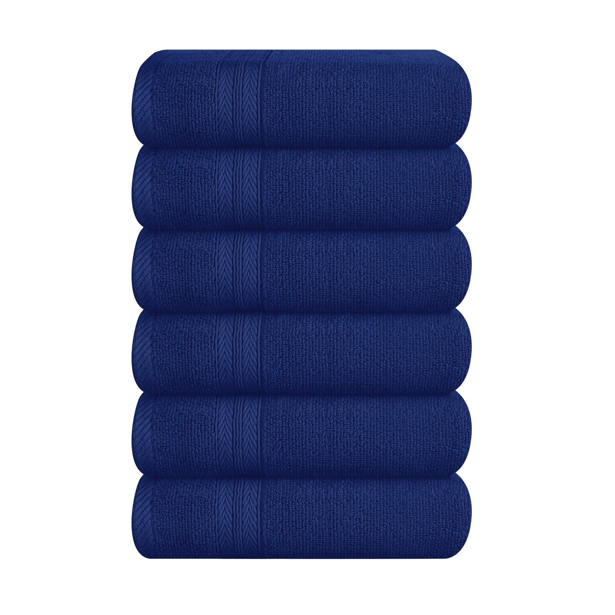 BOUTIQUO Navy Blue Towel Set - 8 Piece Bathroom Towel Set - 100% Ring Spun Cotton, 2 Bath Towel 27x54, 2 Hand Towel 16x28, 4 Washcloth 13x13 - Ultra Soft Highly Absorbent