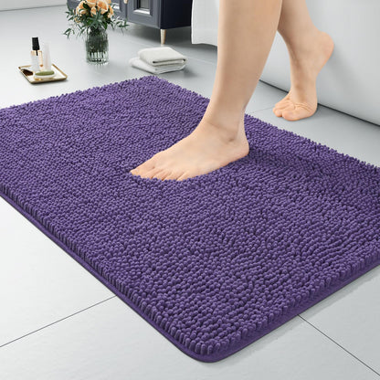 LOCHAS Luxury Bathroom Rug Shaggy Bath Mat 24 x 60 Inch, Gray
