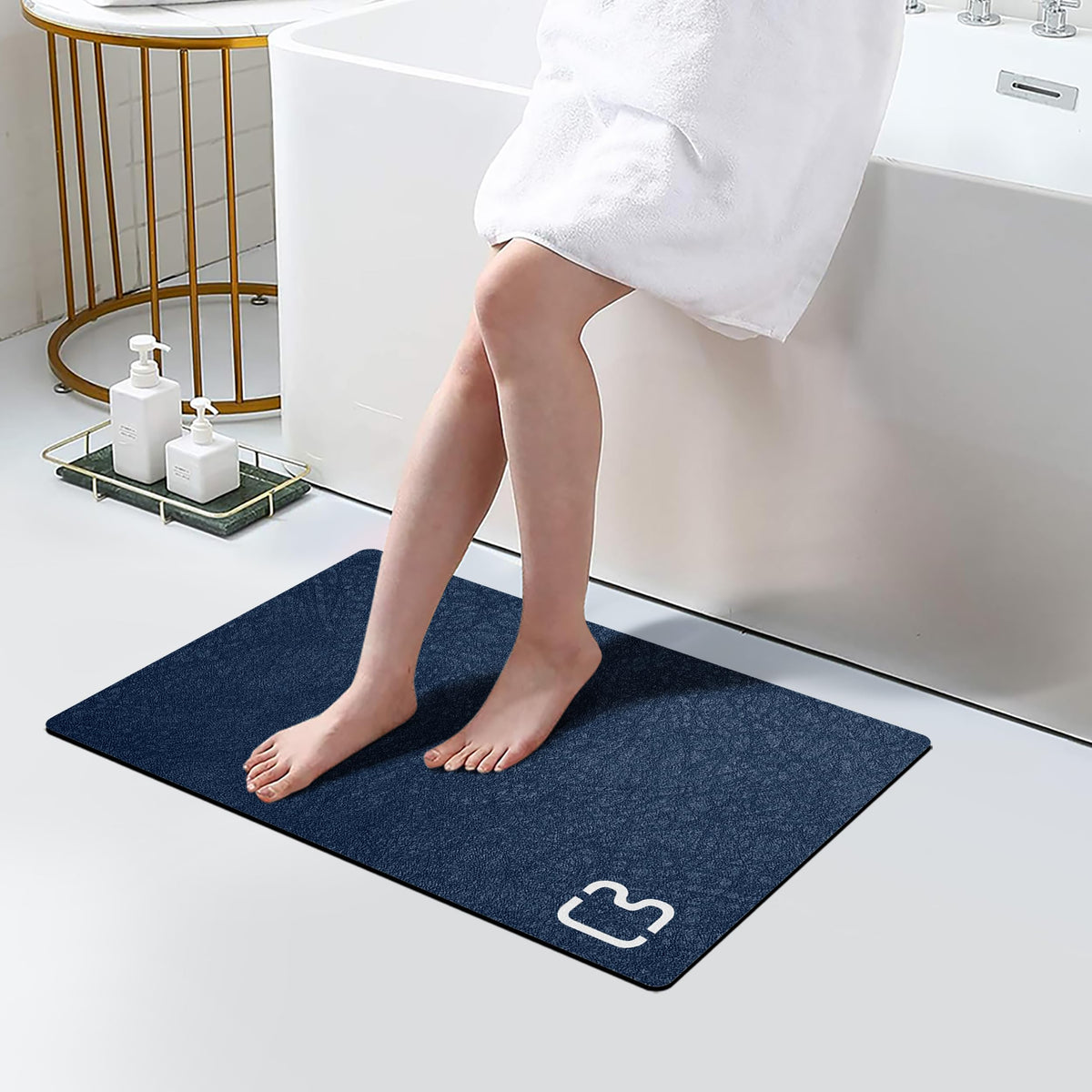 RUERYA Grey Long Bathroom Rugs Large Stone Bath Mats for Bathroom,15.7"x47"
