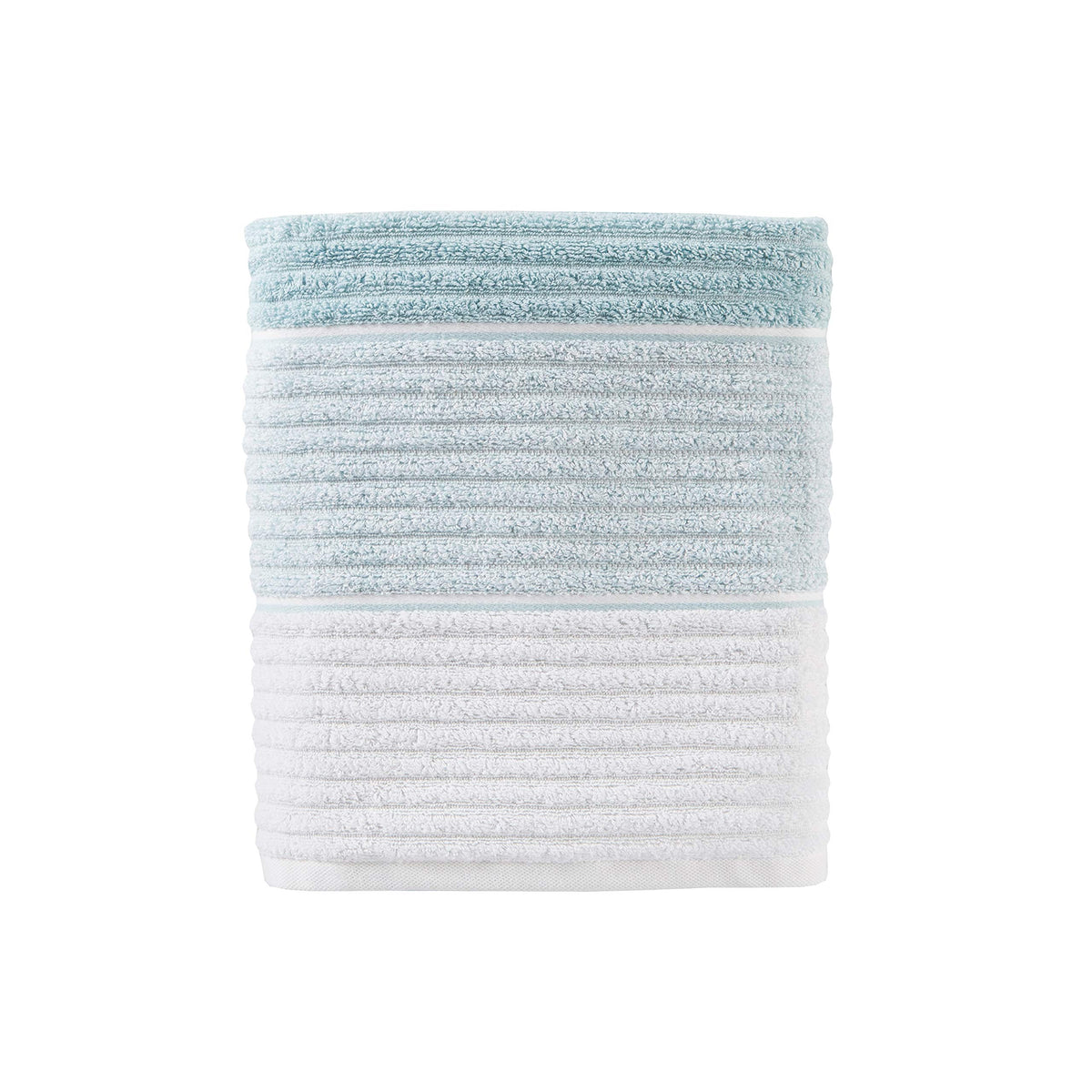 SKL Home Seabrook Stripe Hand Towel Set-2pc, Premium 100% Cotton, Teal