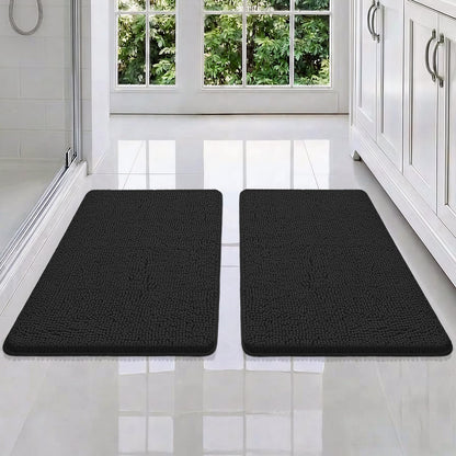 Bcoimo Small Bath Rug Mat,24x17 Chenille High Absorbent Latte Bathroom Mats