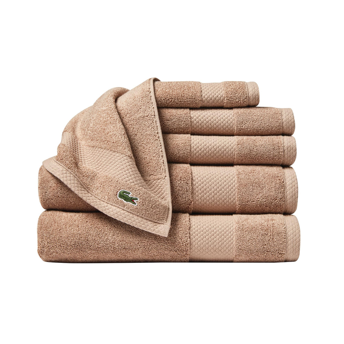 Lacoste Heritage 100% Supima Cotton Bath Towel 30" x 54", White