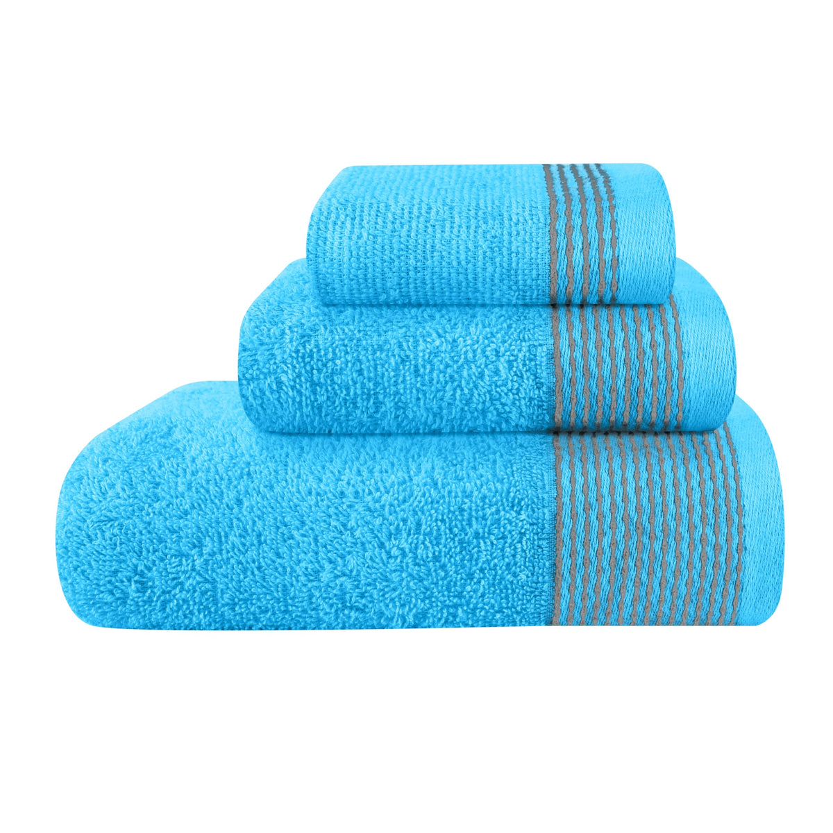 Belizzi Home 100% Cotton Ultra Soft 6 Pack Towel Set, Contains 2 Bath Towels 28x55 inchs, 2 Hand Towels 16x24 inchs & 2 Washcloths 12x12 inchs, Compact Lightweight & Highly Absorbant - Black