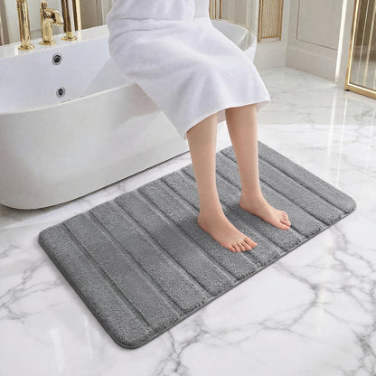 AROGAN Luxury Long Bathroom Runner Rugs 24x60 Inch Bath Rug Non Slip, Black