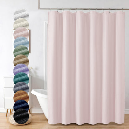 OVZME Berry Cute Shower Curtain, Embossed Textured Fabric Shower Curtain for Bathroom - Soft Cloth & Hotel Spa Luxury, Water Repellent, Machine Washable Shower Curtain, 72X72, Glacier Blue