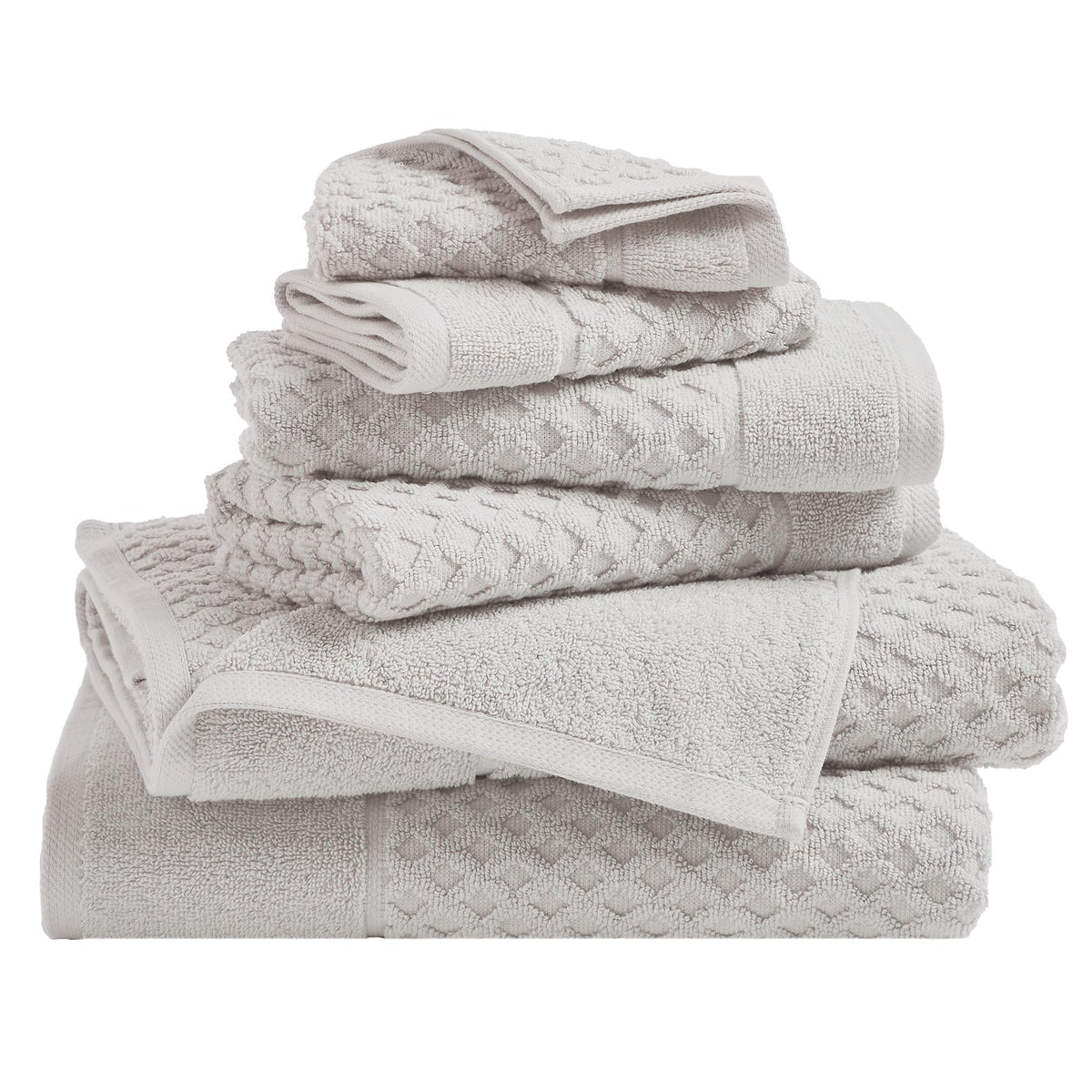 Great Bay Home Bath Towels - 100% Cotton 6 Piece Towel Set - Diamond Waffle Weave - Absorbent, Durable, Quick-Dry Towels for Bathroom (Copper)