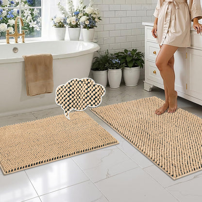BSICPRO Bathroom Rugs Set 2 Piece, Light Blue, 20"x32" + 16"x24"