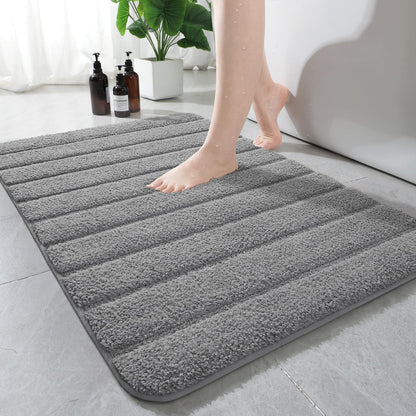 AROGAN Luxury Long Bathroom Runner Rugs 24x60 Inch Bath Rug Non Slip, Black