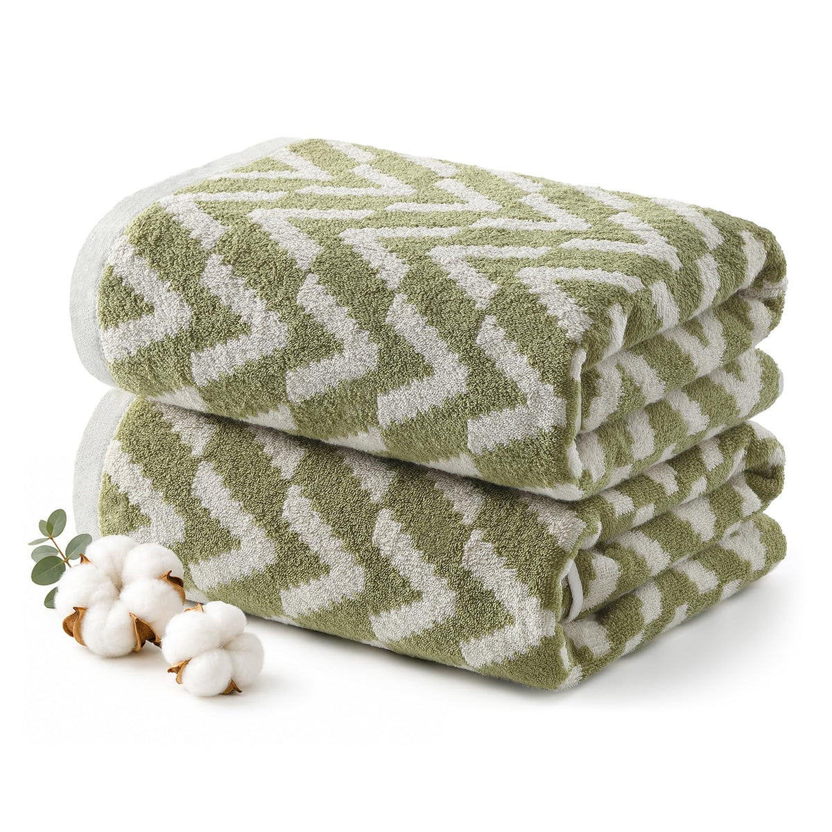 ecolook Decorative Hand Towels for Bathroom, Jacquard Cotton, Set of 2