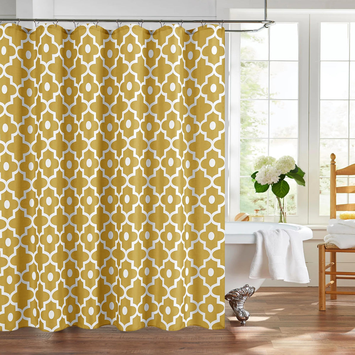 Fabric Modern Shower Curtain-Burgundy & White Shower Curtains for Bathroom