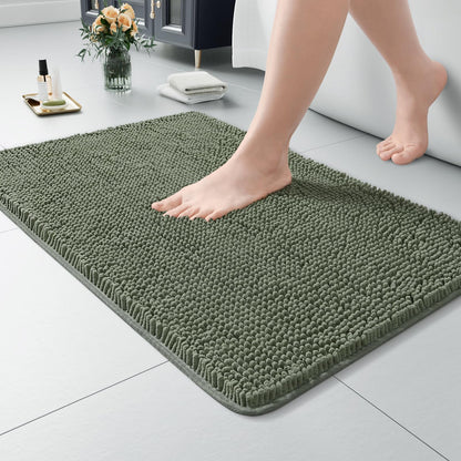 LOCHAS Luxury Bathroom Rug Shaggy Bath Mat 24 x 60 Inch, Gray