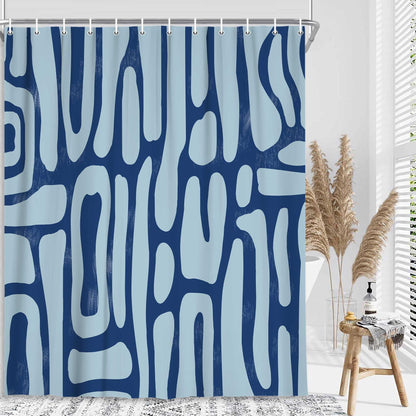 Bondjos Abstract Sage Green Shower Curtain,Boho Modern Geometric Line Art Decor,Abstract Minimalist Farmhouse Style Shower Curtain for Bathroom，Waterproof Polyester Fabric Bathroom Curtain,72x72 Inch
