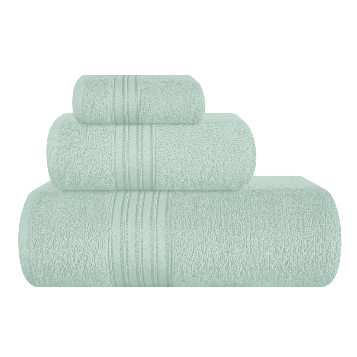 BOUTIQUO 6 Pack Cotton Towel Set, Contains 2 Bath Towels 28x55 inch, 2 Hand Towels 16x24 inch & 2 Wash Coths 12x12 inch, Ideal Everyday use, Ultra Soft Compact & Lightweight - Purple