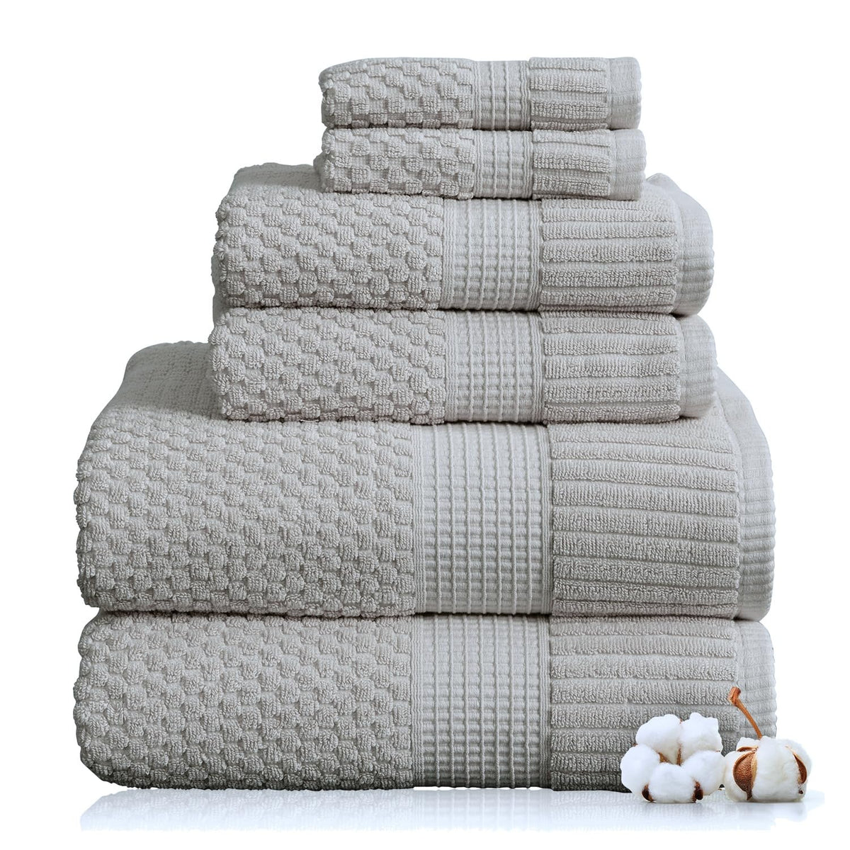 NY Loft 100% Cotton 4-Pack Bath Towel Set | White | Oeko-TEX | Quick-Dry