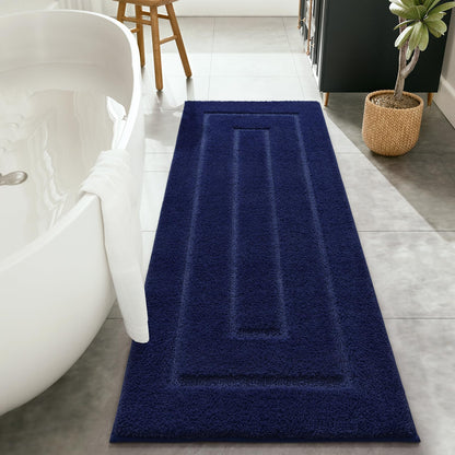 HOMORE Black Bathroom Rug 24x60 Inch Soft Absorbent Bathroom Runner Rug