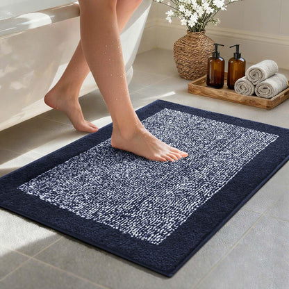 Long 2x4 Ft (48''x24'') Bathroom Rugs, Non Slip Washable Bath Mat Grey