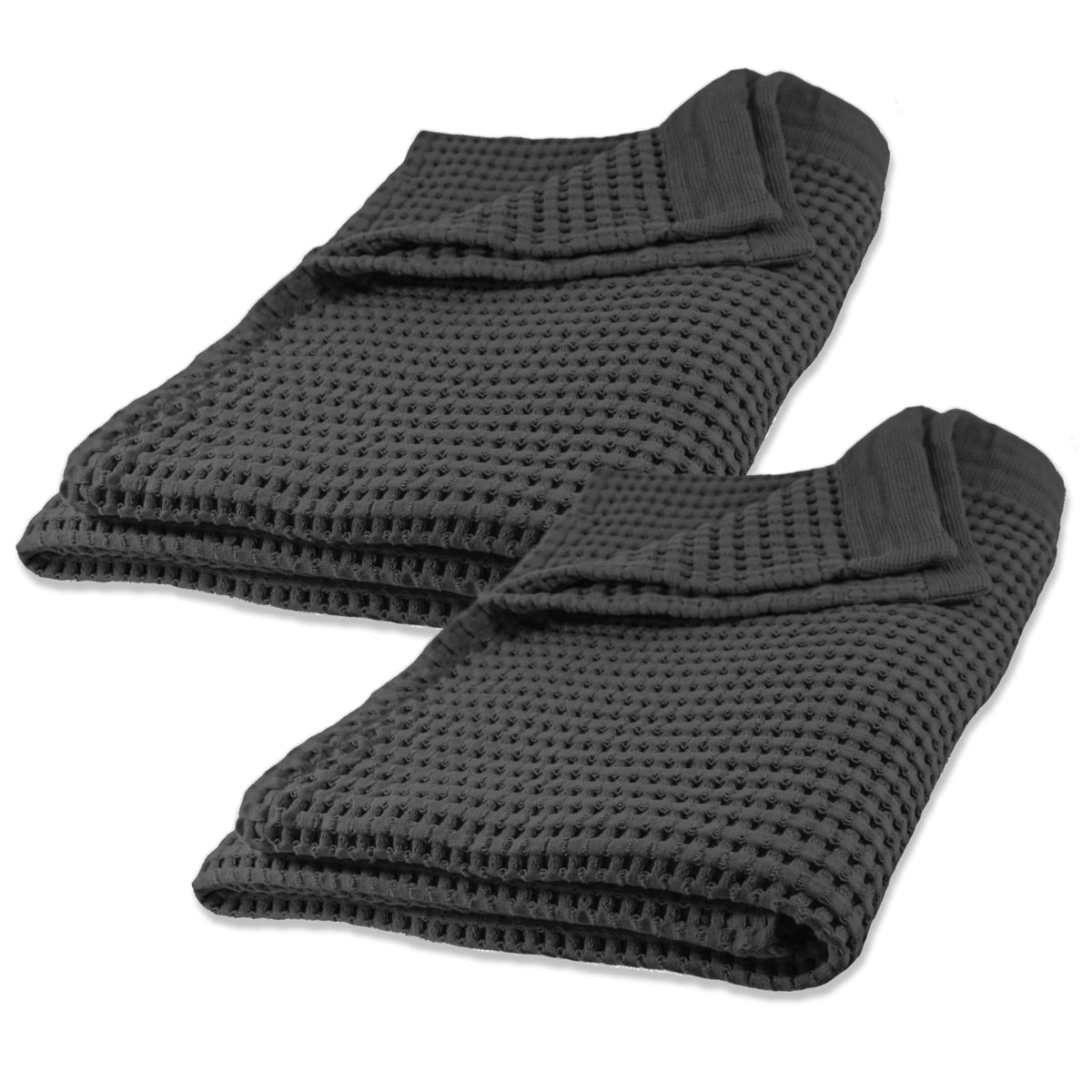 GILDEN TREE Waffle Hand Towels for Bathroom Quick Dry Large Luxury Lint Free Super Absorbent Cotton Hand Towels Set of 2, Modern Style (Cream)
