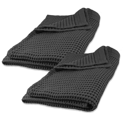 GILDEN TREE Waffle Hand Towels for Bathroom Quick Dry Large Luxury Lint Free Super Absorbent Cotton Hand Towels Set of 2, Modern Style (Cream)