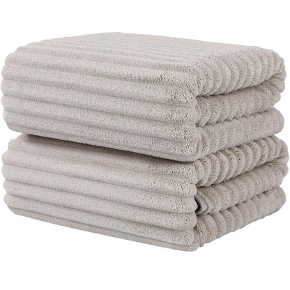 Luxury 4-Piece Quick-Dry Bath Towel Set 27.5X 55 Inches – Ultra Soft Microfiber for Bathroom, Bar, Pool, Gym & Travel – Elegant Twill Design