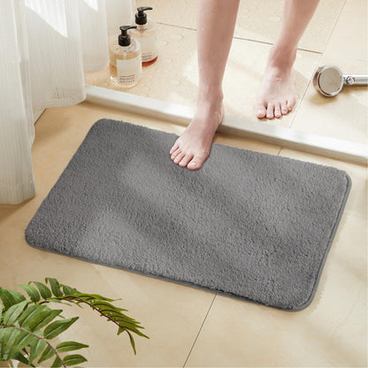 TECHMILLY Shaggy Bathroom Rugs Thick Non Slip Microfiber Mat Green 17"x24"