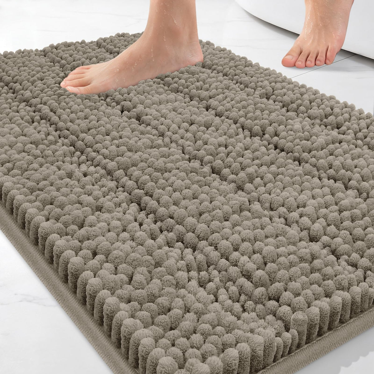 Bcoimo Bath Rug Mat,48x24 High Absorbent Latte Long Bathroom Runner Rugs