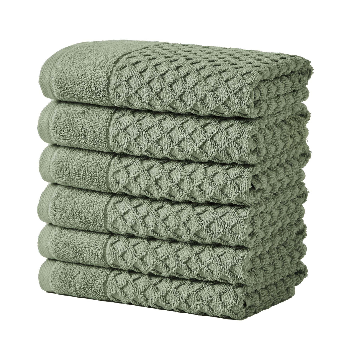 Great Bay Home Bath Towels - 100% Cotton 6 Piece Towel Set - Diamond Waffle Weave - Absorbent, Durable, Quick-Dry Towels for Bathroom (Copper)