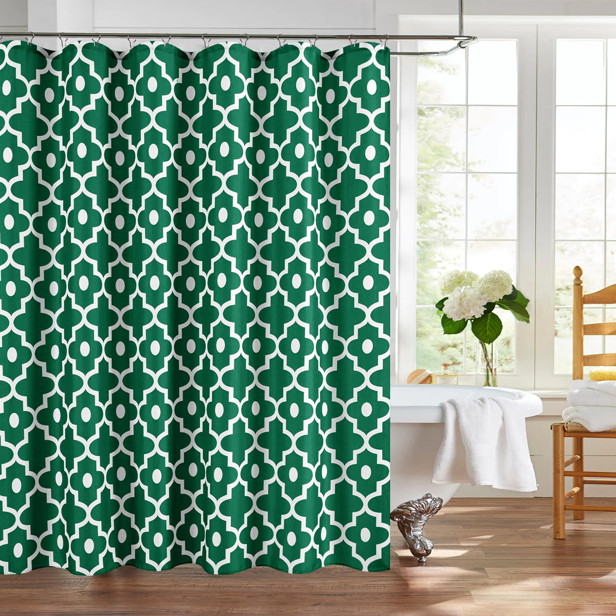 Fabric Modern Shower Curtain-Burgundy & White Shower Curtains for Bathroom