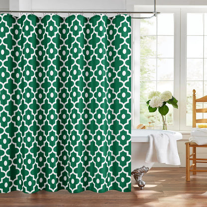 Fabric Modern Shower Curtain-Burgundy & White Shower Curtains for Bathroom