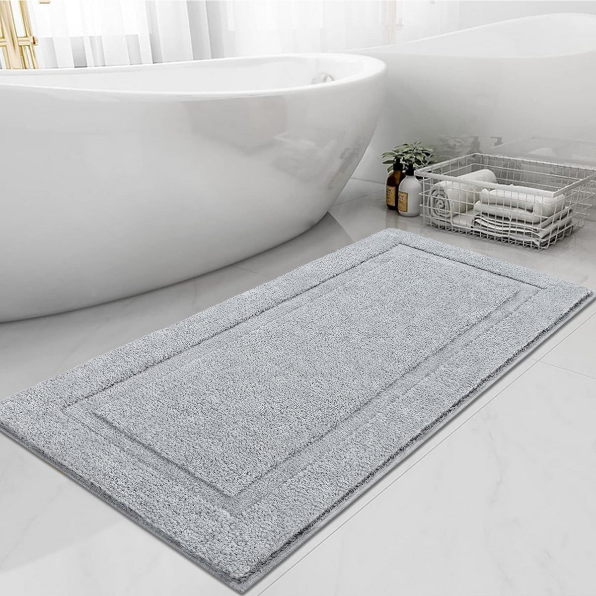 SHACOS Extra Soft Large Long Bathroom Runner Rug 60x24, White