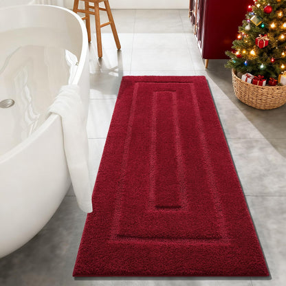 HOMORE Black Bathroom Rug 24x60 Inch Soft Absorbent Bathroom Runner Rug