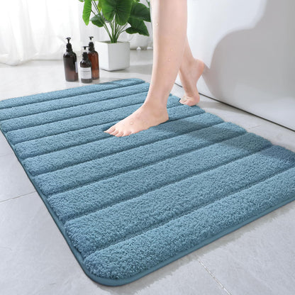 AROGAN Luxury Long Bathroom Runner Rugs 24x60 Inch Bath Rug Non Slip, Black