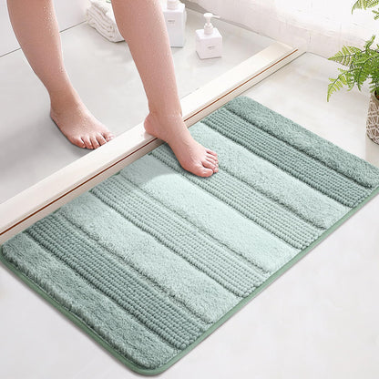 3 Pcs Ombre Bath Mat Set for Bathroom, Non Slip Ultra Soft and Thick Water Absorbent Bath Carpet, Machine Washable & Quick Dry Bathroom Rug, for Bedroom Door Living Room,Green