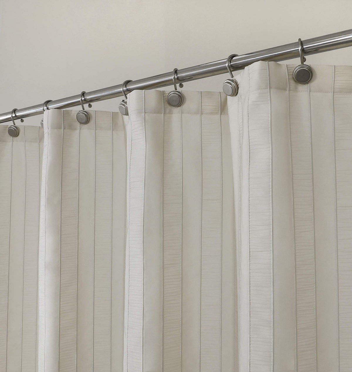 Central Park Navy Blue Shower Curtains Gathered Stripe Seersucker Puckered Ruffle Decorative Pattern for Modern Elegant Bathroom Spa Hotel with Buttonholes 70"x72", Not Waterproof