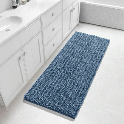 Yimobra Bathroom Rugs Non Slip Washable 32x20 Inch - Ultra Soft Absorbent Chenille Bath Mat, Quick Dry Shaggy Floor Carpet for Tub Shower, Gray Home Decor Accessories