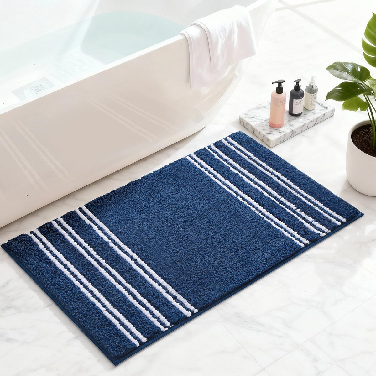 3 Pcs Ombre Bath Mat Set for Bathroom, Non Slip Ultra Soft and Thick Water Absorbent Bath Carpet, Machine Washable & Quick Dry Bathroom Rug, for Bedroom Door Living Room,Green