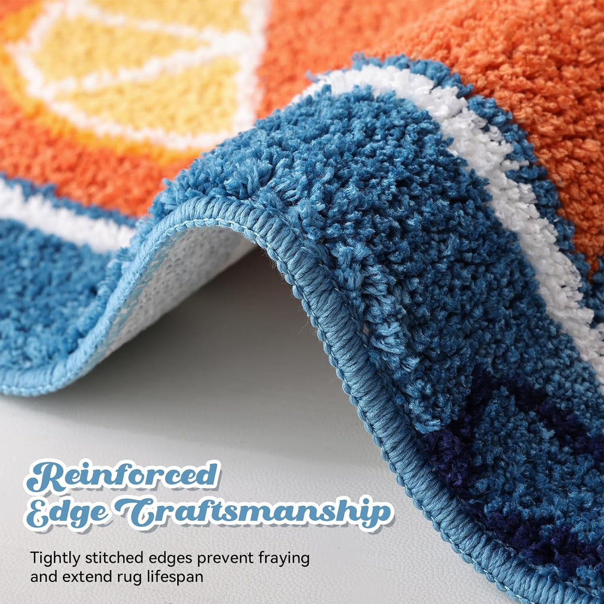 TRUEDAYS Sardine Bath Mat, Cute Bath Mat for Bathroom 20x30 Inch, Blue