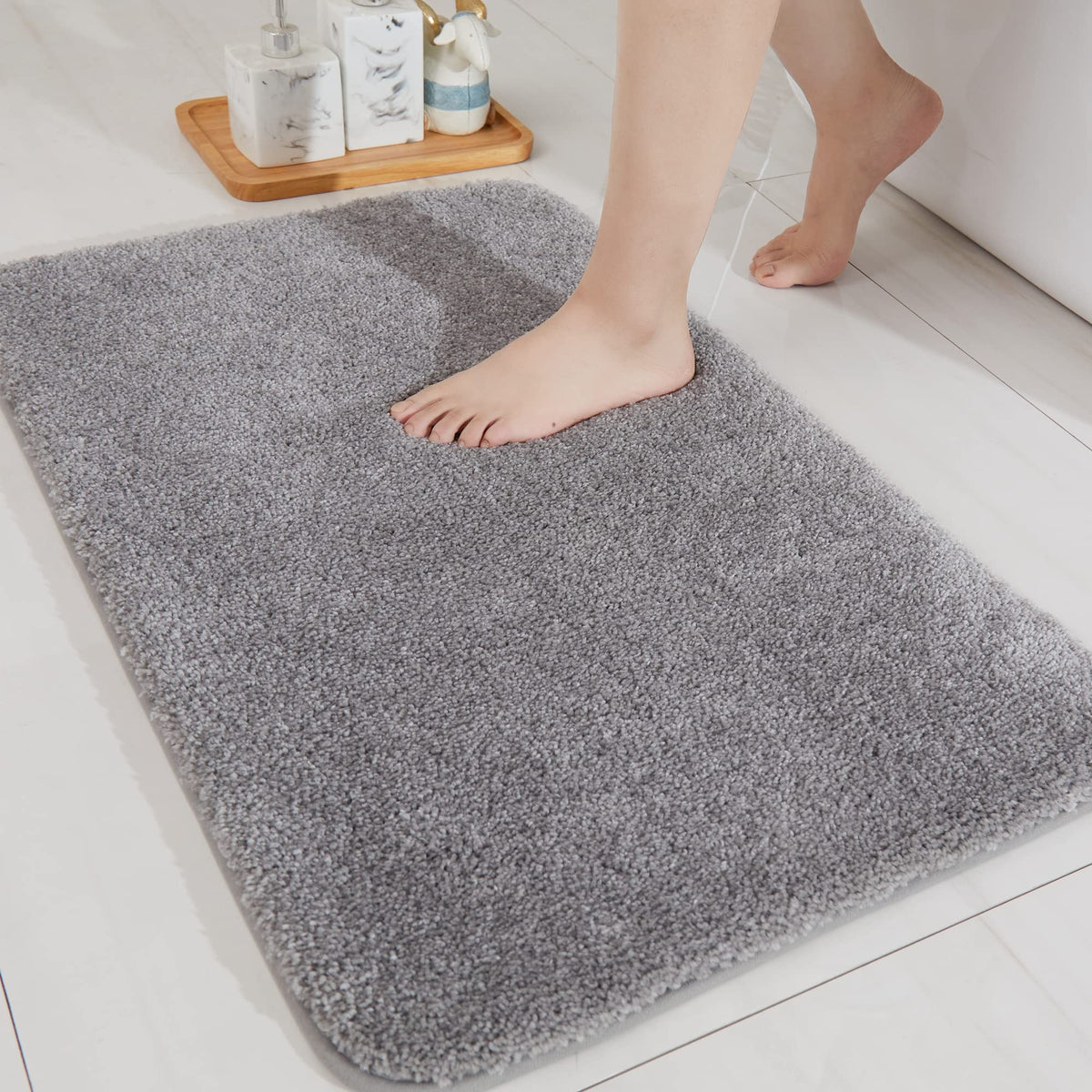 COSY HOMEER Extra Thick Bath Rugs for Bathroom Non Slip Bath Mat 20x32 Navy