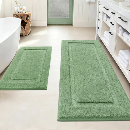 SHACOS Soft Microfiber Bathroom Rugs Set of 2 Pieces, White