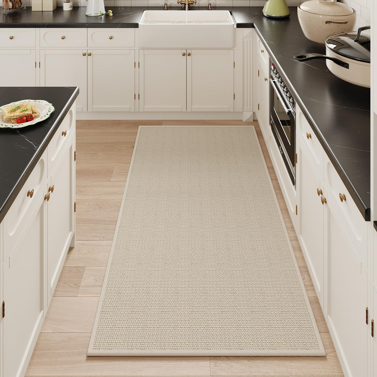 Mecko Bath Mat 16"x24",Ultra Thin Bathroom Rug fit Under Door Light Blue