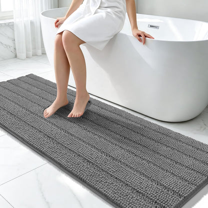 Bcoimo Bath Rug Mat,48x24 High Absorbent Latte Long Bathroom Runner Rugs