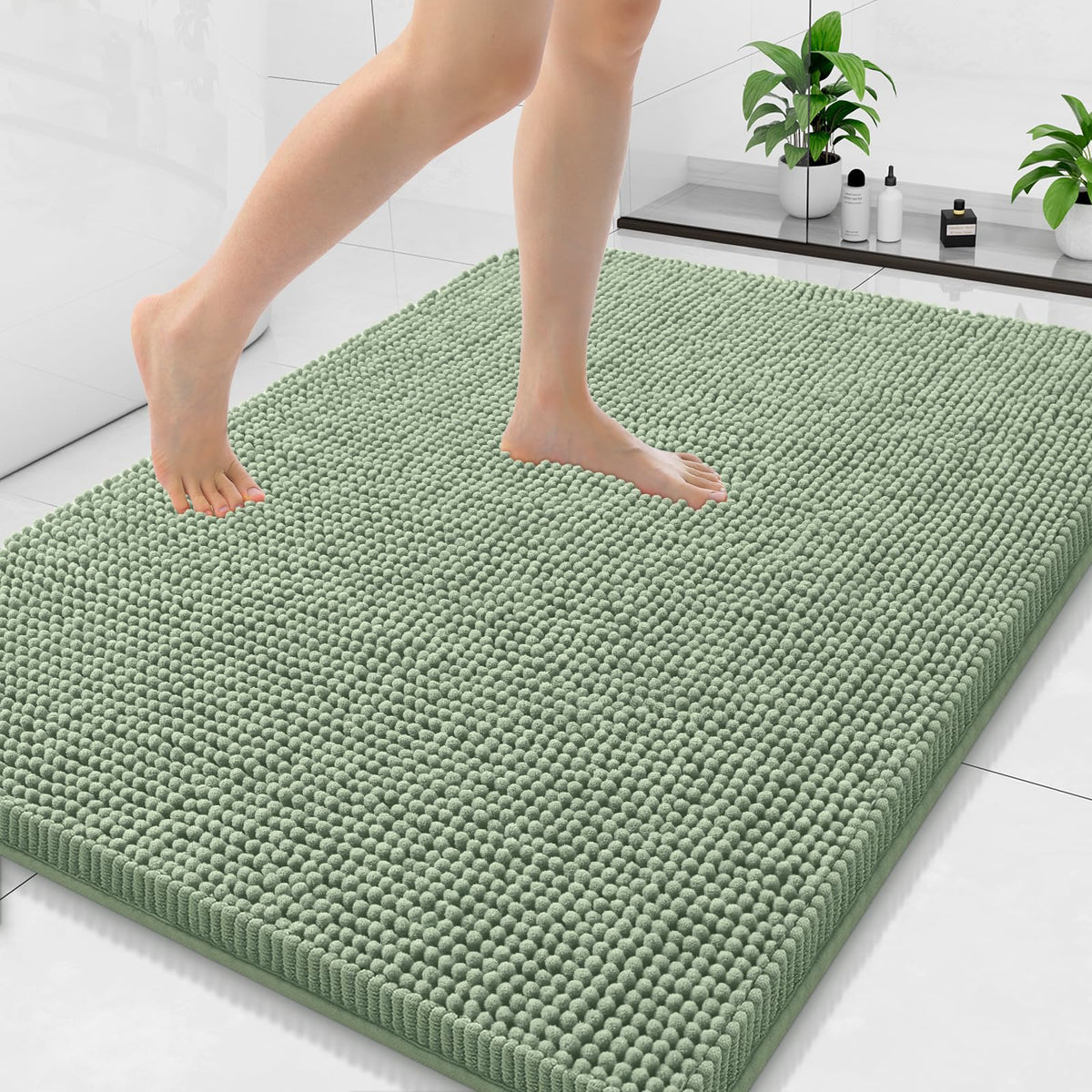 Arotive Bathroom Rugs 24x16, Soft Absorbent Shaggy Chenille Bath Rugs