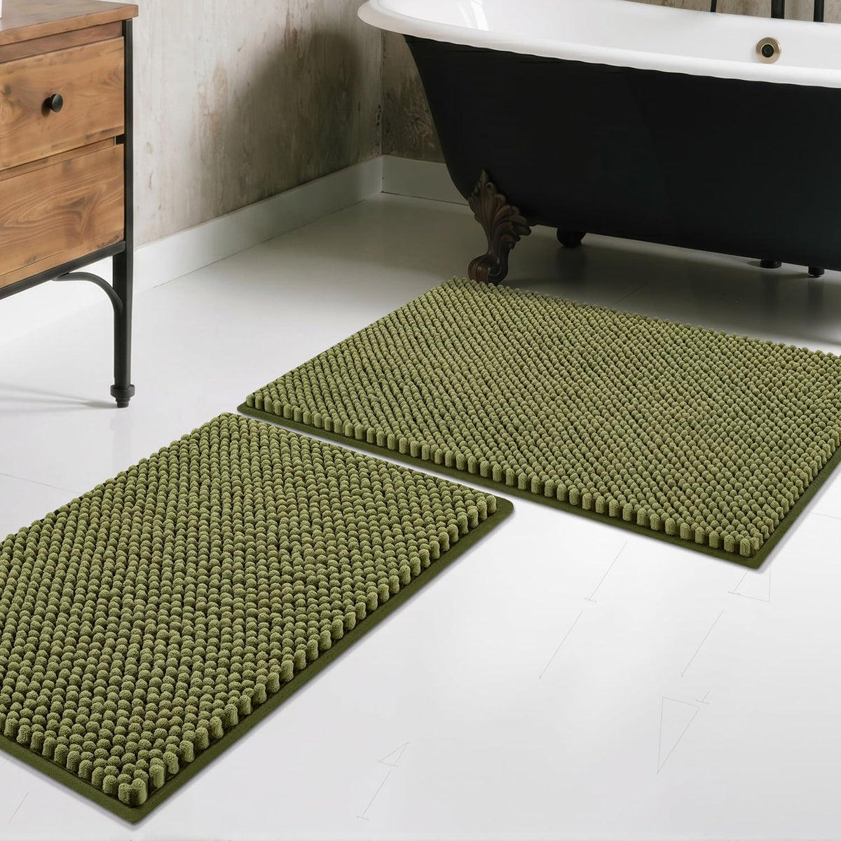 BSICPRO Bathroom Rugs Set 2 Piece, Light Blue, 20"x32" + 16"x24"