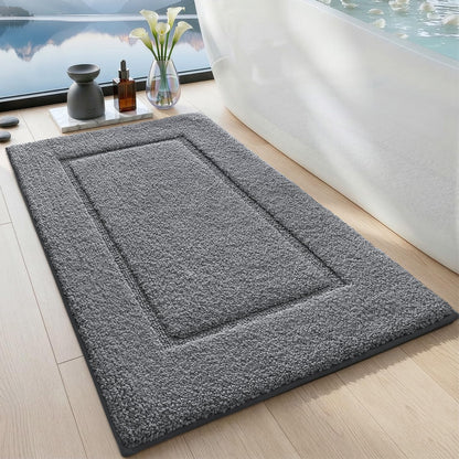 DEXI Bath Mat 36x24, Absorbent and Non Slip Bathroom Rugs, Beige