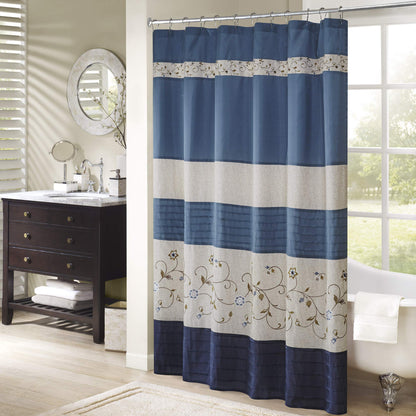 Madison Park Serene Shower Curtain for Bathroom, 72 x 72, Purple