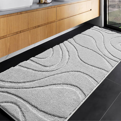 DEXDE Bathroom Rugs Runner 24x60 Long Non-Slip Bath Mats Floor Shower Gray