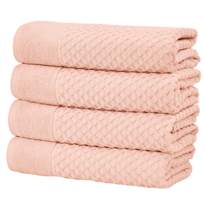 Great Bay Home Bath Towels - 100% Cotton 6 Piece Towel Set - Diamond Waffle Weave - Absorbent, Durable, Quick-Dry Towels for Bathroom (Copper)
