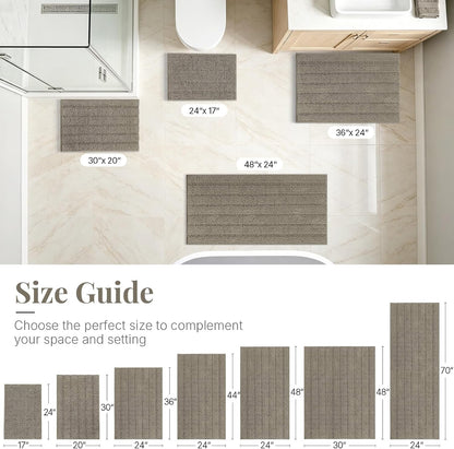 Bcoimo Bath Rug Mat,48x24 High Absorbent Latte Long Bathroom Runner Rugs