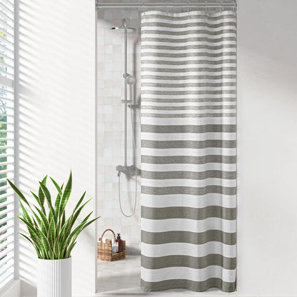 Madison Park Arbor Waffle Shower Curtain for Bathroom, 72 x 72, Beige