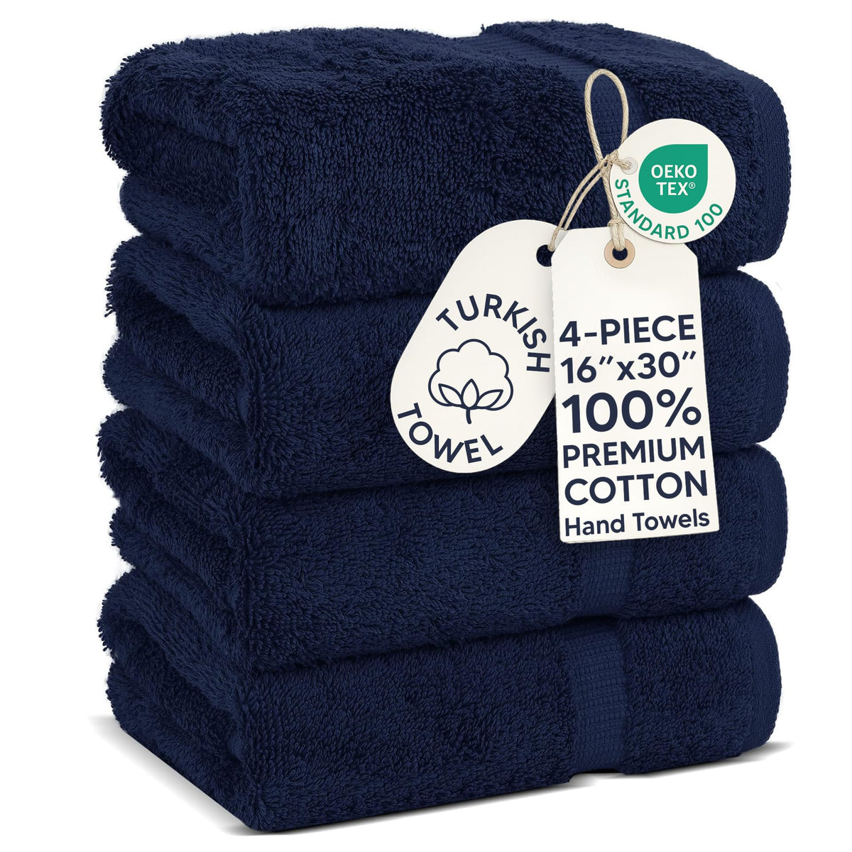 Chakir Turkish Linens 100% Cotton 4-Pack Bath Towels 27x54, Gray